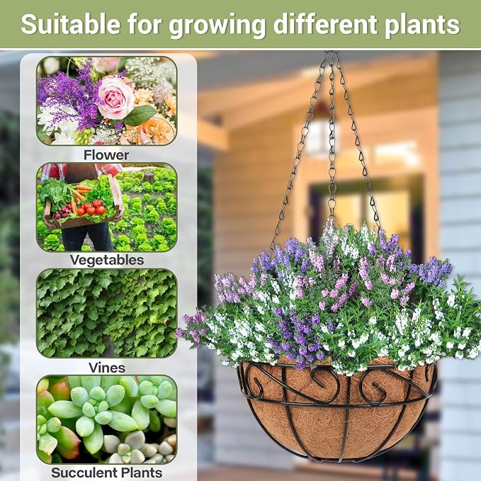 2 Pack 12 inch Metal Hanging Baskets - Image 6
