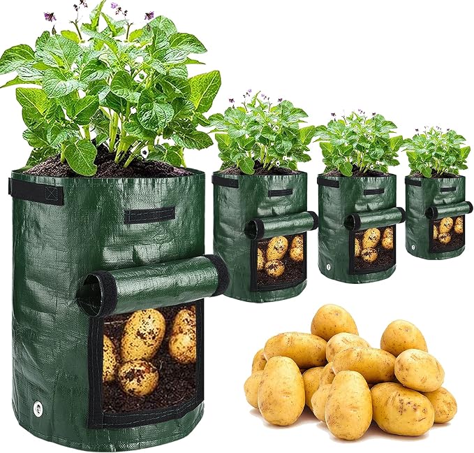 JJGoo Potato Grow Bags, 4 Pack 10 Gallon by JJGoo