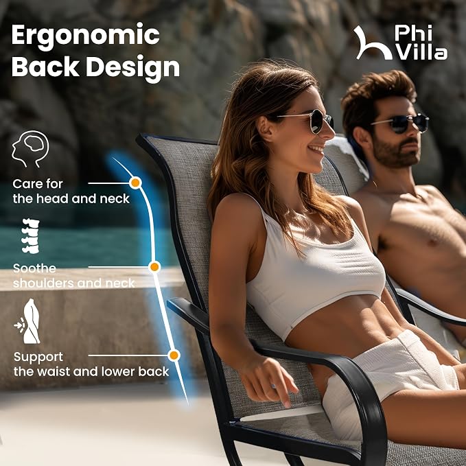 PHI VILLA 5 Piece Outdoor Patio Dining Set, Patio Table & Chair Set Clearance - Image 7