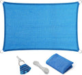 Eden's Decor Straight Flat-Edged Sun Shade Sail Rectangular 5' x 9' Blue by EdensDecorInc