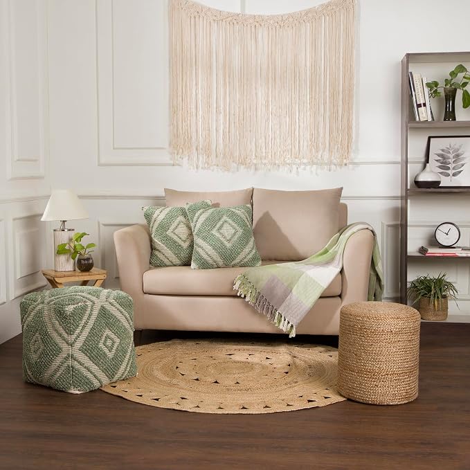 REDEARTH · Cylindrical Pouf Ottoman - Image 7