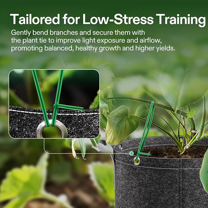 VIVOSUN Twist Ties, 164 ft PE-Coated Green Plant Ties - Image 4