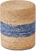 Wimarsbon Ottoman Foot Rest Stool Round Natural Seagrass Foot Stool Hand-Woven by Wimarsbon