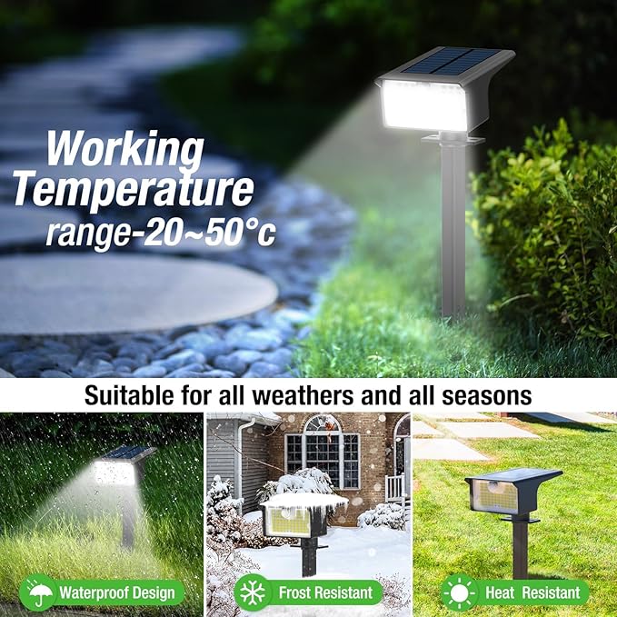 nipify Solar Spot Lights Outdoor Motion Sensor, 3 Modes Solar Spotlights - Image 6