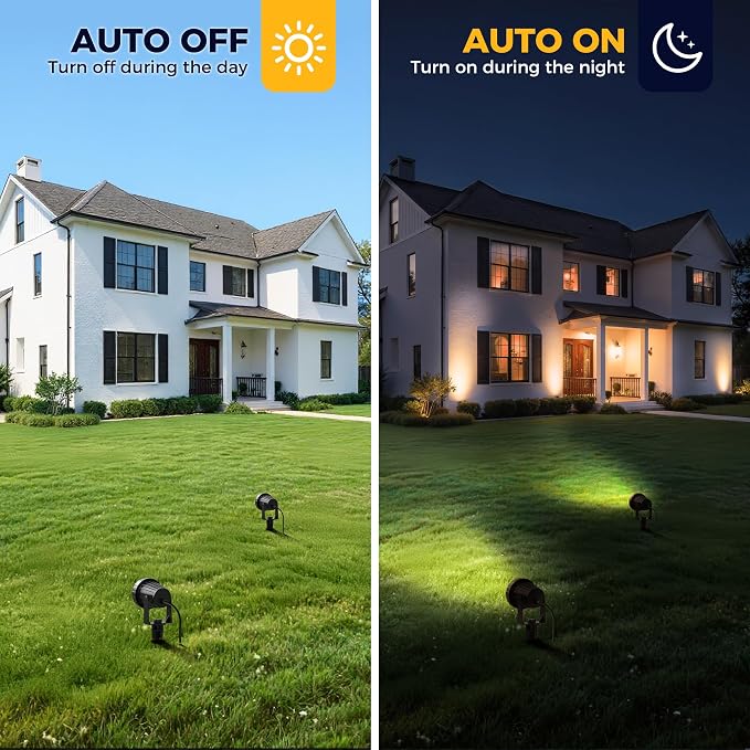 L LOHAS LED 12W Dusk to Dawn Outdoor Lighting, Auto On/Off 3000K Landscape - Image 2