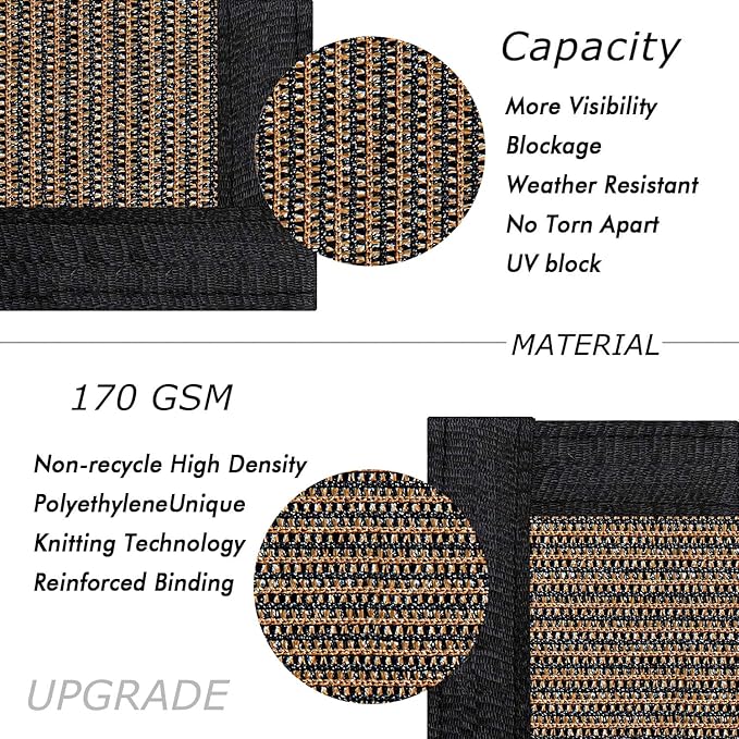 UPGRADE Privacy Fence Screen 4'x49' Brown Outdoor 90% Visibility Blockage 170 - Image 2