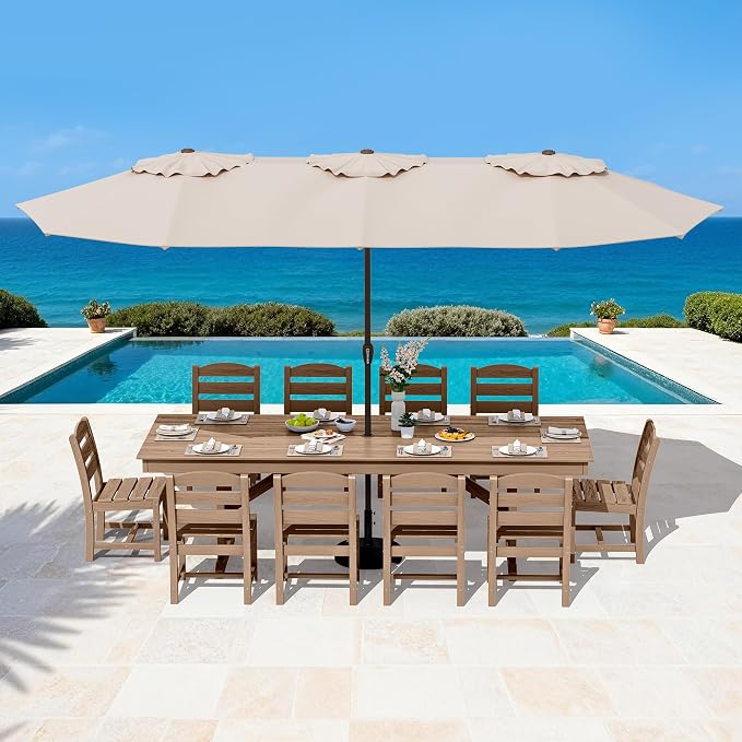 SERWALL Outdoor Dining Chairs Set of 4, All-Weather HDPE Patio Chair - Image 7