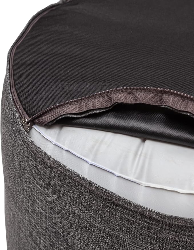 QILLOWAY Indoor/Outdoor Inflatable Stool, Round Ottoman, All Weather Foot Rest - Image 5