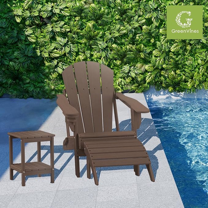 GREENVINES Adirondack-Outdoor-Side-Table | Set of 4 | Wood Grain | 14 x 13 - Image 2