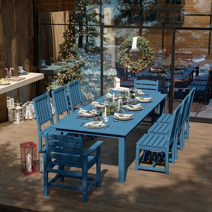 7-Piece Navy Blue Outdoor Dining Set - Image 7