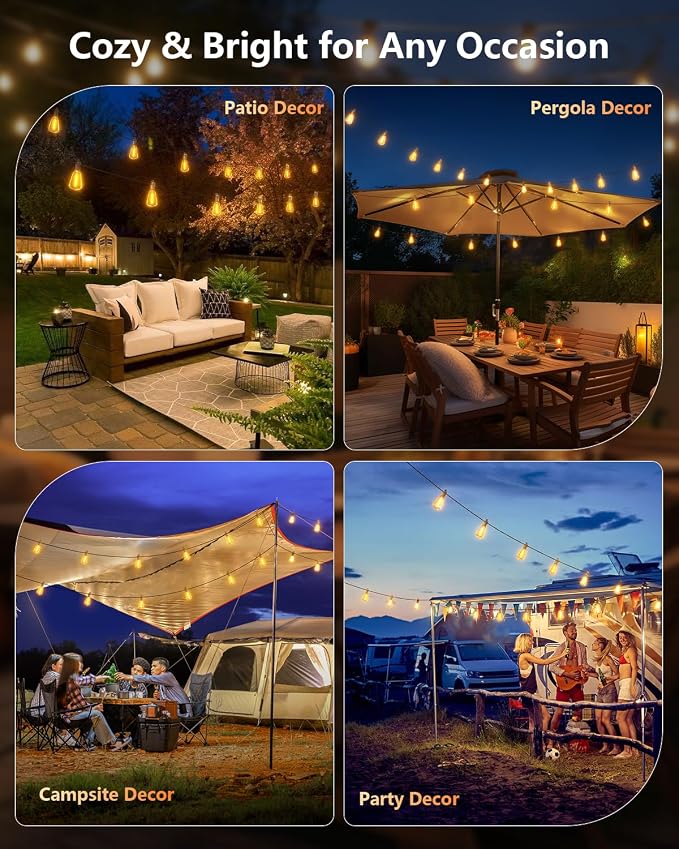 Brightown 37FT Solar String Lights Outdoor Waterproof - Image 8