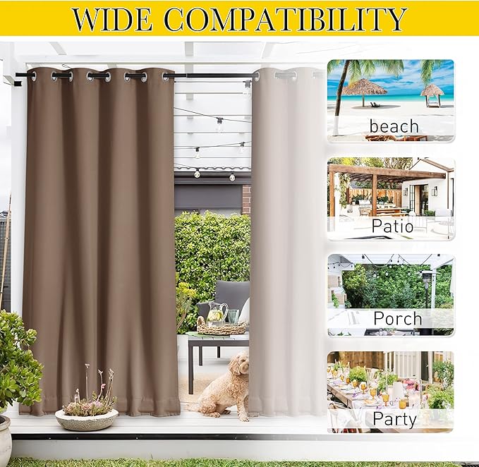 NICETOWN 2 Panels Outdoor Curtains - Image 8