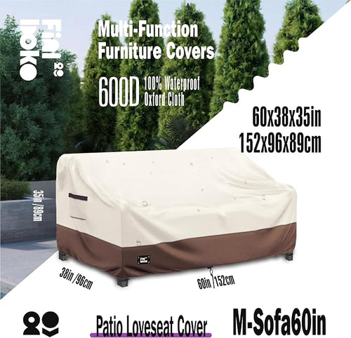 2-Seater Outdoor Couch Cover, 100% Waterproof Heavy Duty Patio Sofa Covers - Image 2