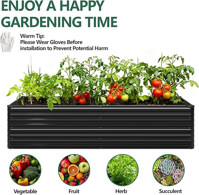 Vengarus 4x2x2FT Galvanized Raised Garden Bed Kit, Outdoor Metal Planter Box - Image 6