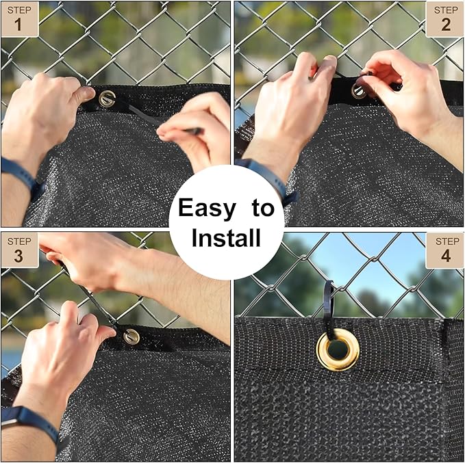 UPGRADE Privacy Fence Screen 3'x3' Dark Grey Outdoor 90% Visibility Blockage - Image 5