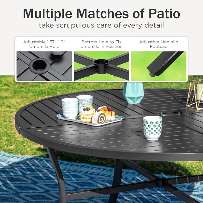PHI VILLA 7 Pieces Outdoor Dining Set - Image 9