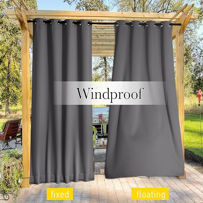 NICETOWN 2 Panels Outdoor Curtains - Image 6