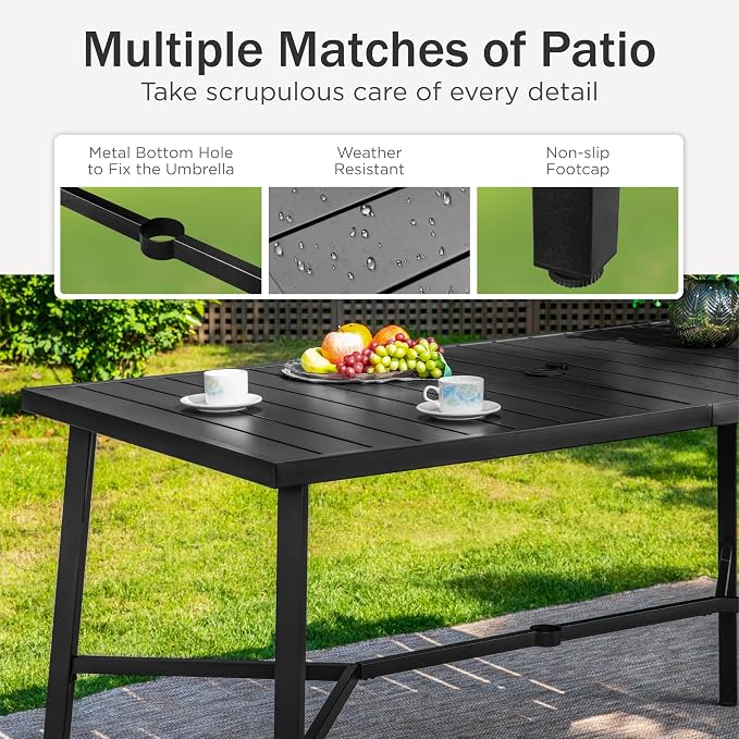 PHI VILLA 7 Piece Outdoor Bar Set, Counter Height Patio Bar Furniture - Image 4
