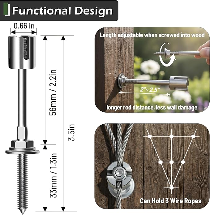 Wire Trellis for Climbing Plants Outdoor, 30-Set Wall Wire Trellis Kit - Image 5