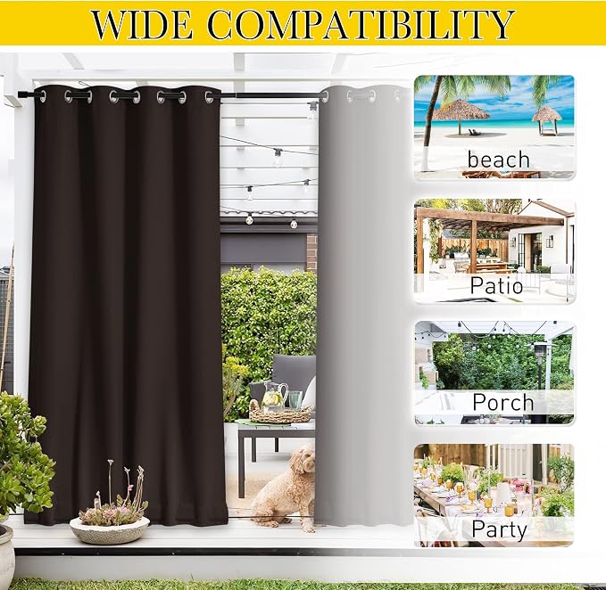 NICETOWN 2 Panels Outdoor Curtains - Image 7