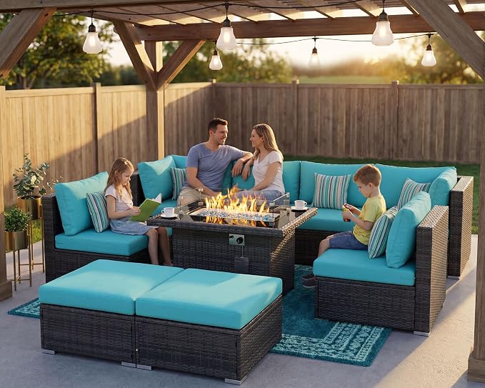 NICESOUL Big Size 9 Piece Patio Furniture Set - Image 3