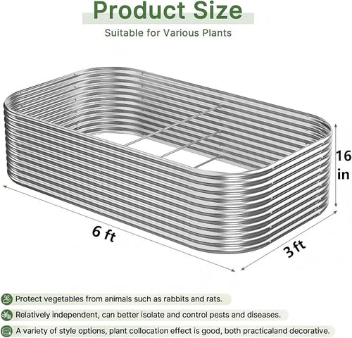 2 PCS Tall 6x3ft Galvanized Raised Garden Bed Outdoor, Metal Garden Bed - Image 2