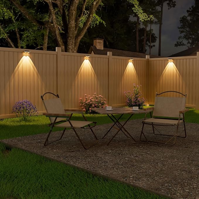 NIORSUN Solar Fence Lights, 8 Pack Solars Deck Light, Warm White Color - Image 2