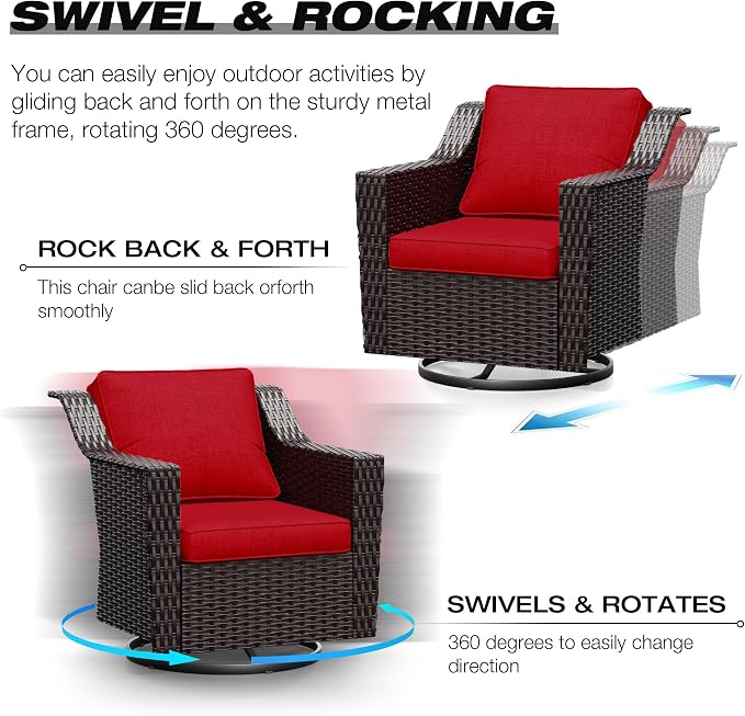 Joyside Wicker Patio Furniture Sets, 8 Pieces Upgraded Large Size Outdoor - Image 3