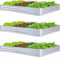 Galvanized Steel Garden Bed 3-Pack, Outdoor Metal Garden Kit by FOYUEE