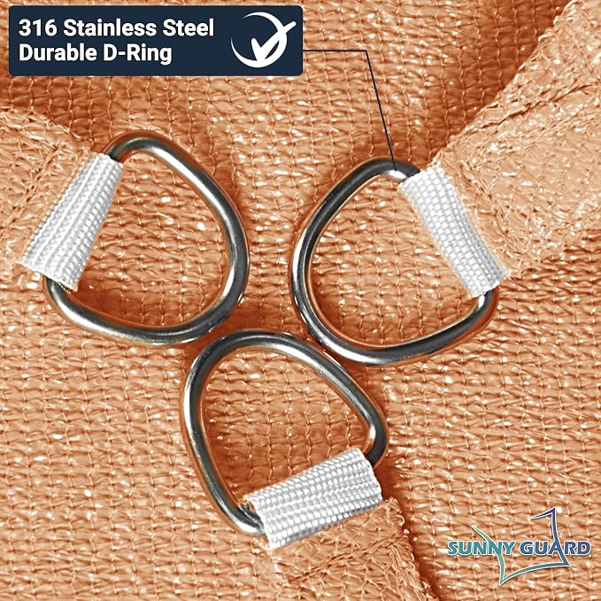 SUNNY GUARD Custom Size 5'x10' Peach Fuzz Sun Shade Sail Rectangle UV Block - Image 6
