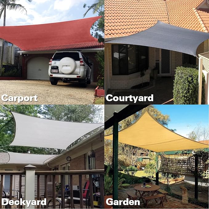 KANAGAWA 9'X11' Cream Custom Size Sun Shade Sail Rectangle UV Block Canopy Cover - Image 7