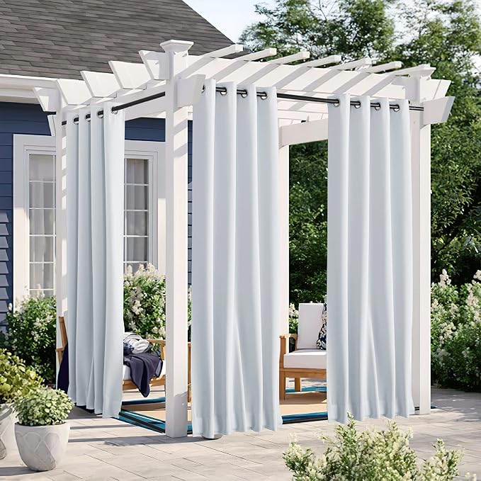 NICETOWN 2 Panels Fixed Outdoor Curtains Waterproof by NICETOWN