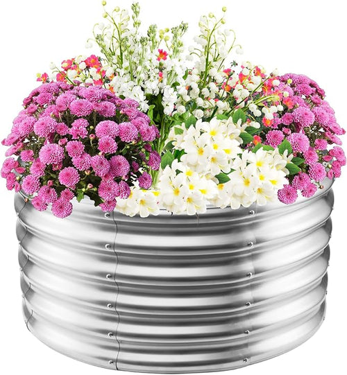 17" Tall Elevated Round Metal Rised Garden Bed- 2.7'x2.7' in Size and 0.8MM by TBMLC