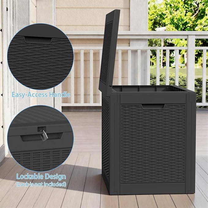 EasyUp 31 Gallon Resin Deck Box Waterproof, UV Resistant Outdoor Storage Box - Image 5