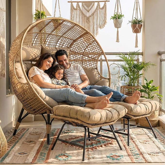 NICESOUL Indoor Outdoor Double Egg Chair - Image 2
