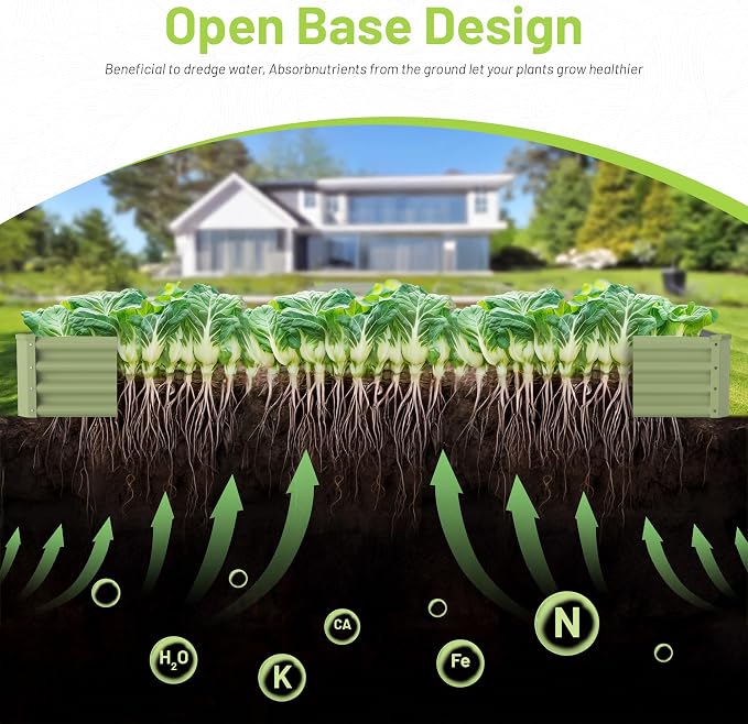 2PCS 6x3x1FT Galvanized Raised Garden Bed, Galvanized Planter Raised Garden - Image 2