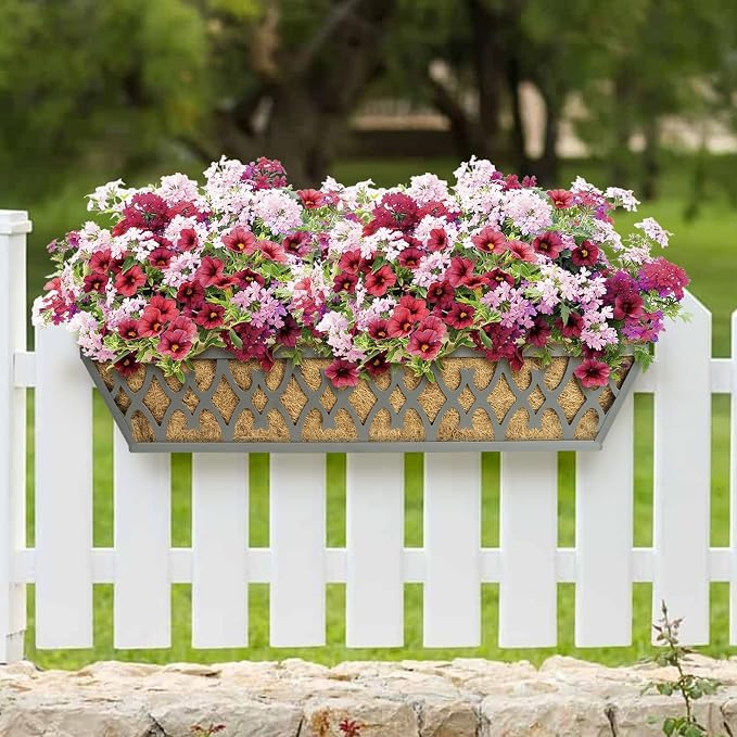 4 Pack 30 Inch Window Boxes Planters Railing Planter Box - Image 4
