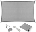 Eden's Decor Straight Flat-Edged Sun Shade Sail Rectangular 5' x 13' Grey by EdensDecorInc