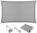 Eden's Decor Straight Flat-Edged Sun Shade Sail Rectangular 15' x 17' Grey by EdensDecorInc