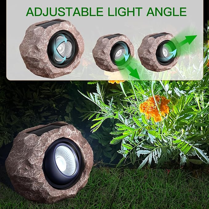 Timeflies Solar Rock Lights Outdoor 1 Pack, Bright Solar Spotlights Outdoor - Image 2