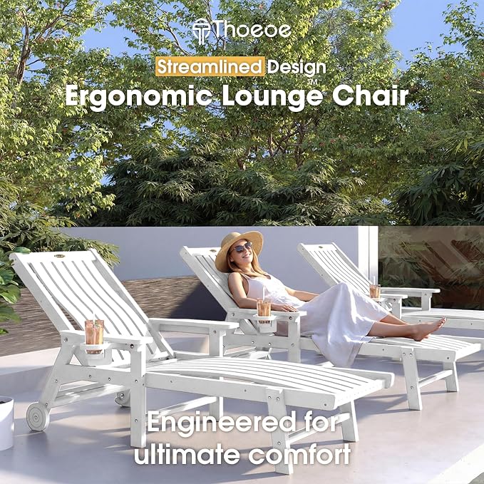 Patio Chaise Lounge Chair, Oversized Lounge Chair Outdoor - Image 3