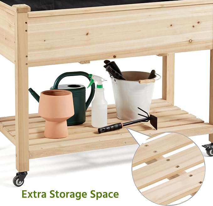 Yaheetech 42x23x33in Wooden Raised Garden Bed - Image 5