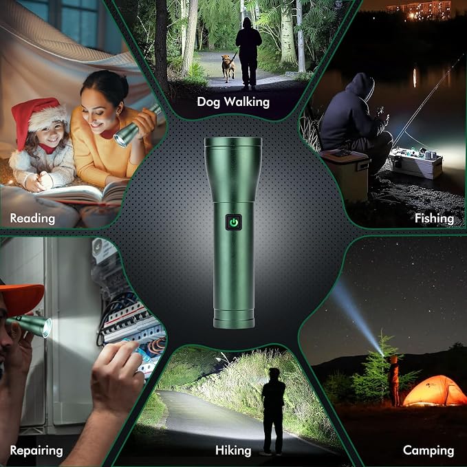 Rechargeable Flashlights High Lumens 990, 3 Modes Super Bright 140° Wider Beam - Image 7