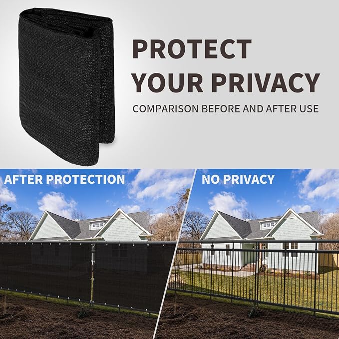 LOVE STORY Custom Size 3'x5' Black Balcony Privacy Screen, UV Block Privacy - Image 5
