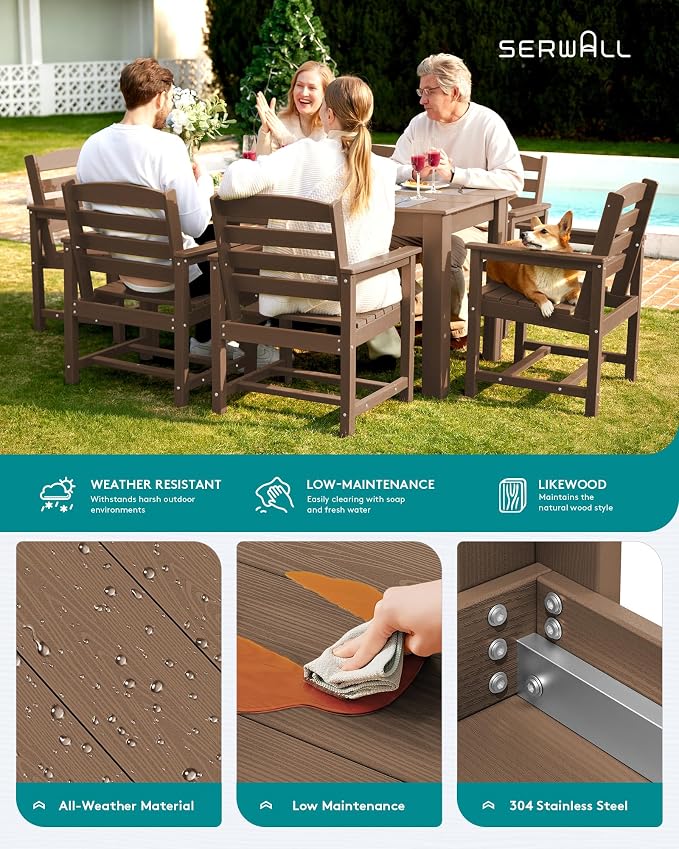 SERWALL Patio Dining Sets for 8, Outdoor Dining Sets for 8 Person - Image 5