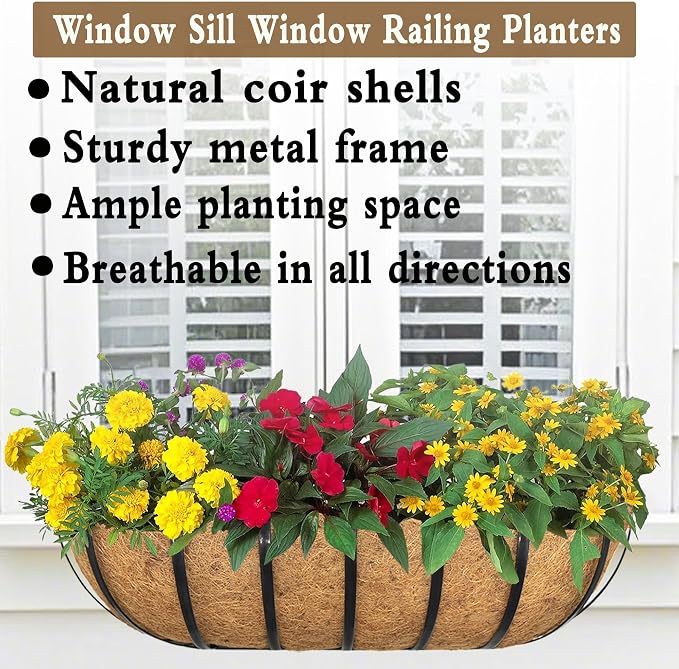 4pack 16-inch Window Sill Window Railing Planters - Image 2