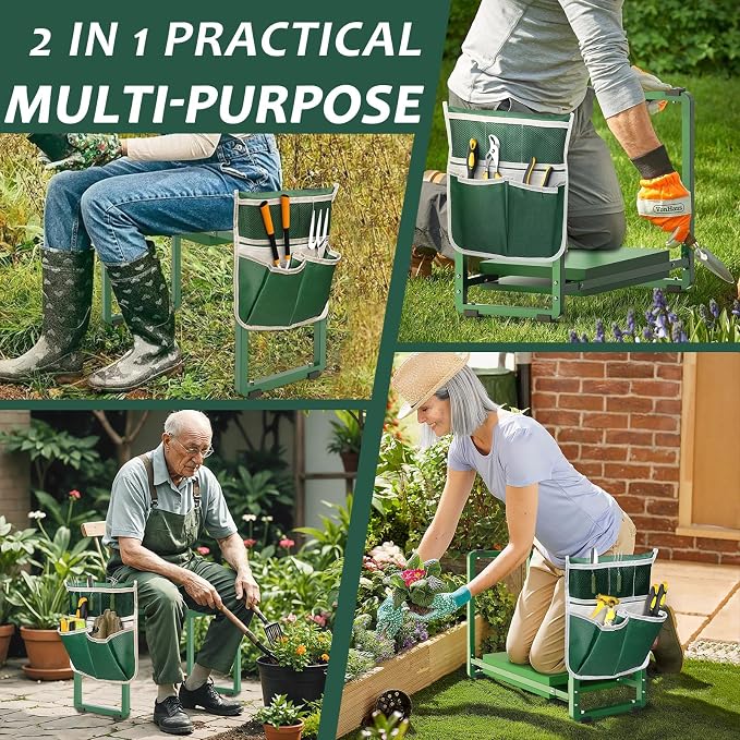 FLINTER Garden Kneeler and Seat, 10.2" Wider Heavy Duty Thick Gardening Bench - Image 6