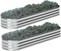 zizin 2 Pack Oval Galvanized Raised Garden Bed Kit 8x2x1ft Large Metal Planter by zizin