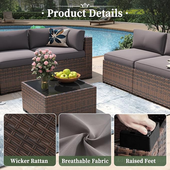 Aoxun 12 Piece Patio Furniture Set - Image 8