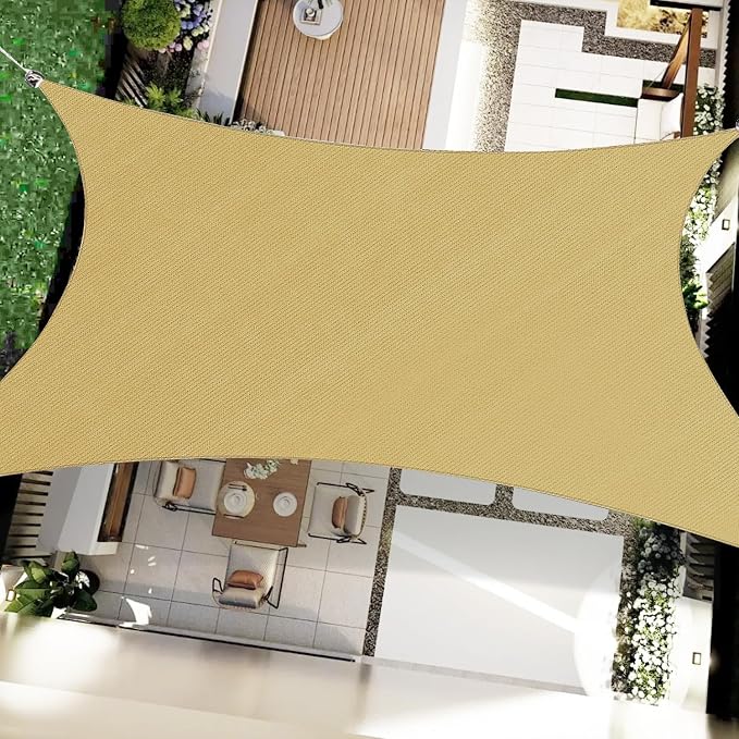 8' x 8' Sun Shade Sail Sand Curved Commercial Outdoor Shade Cover Sand by OOTONAT